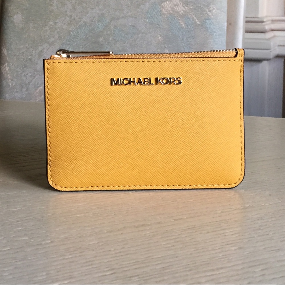 Michael Kors Golden Rod Leather ID, Coinpouch - Picture 1 of 7